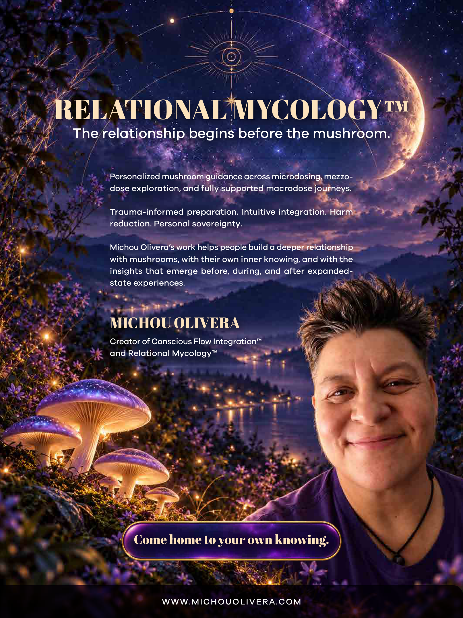 Michou Olivera’s separate full-page advertisement in Psychedelic Pathways Issue 08